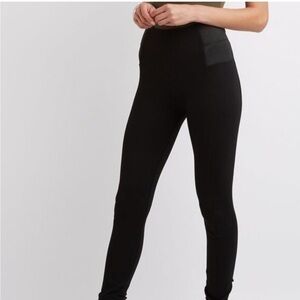 Zara High-Waist Riding Pants leggings black